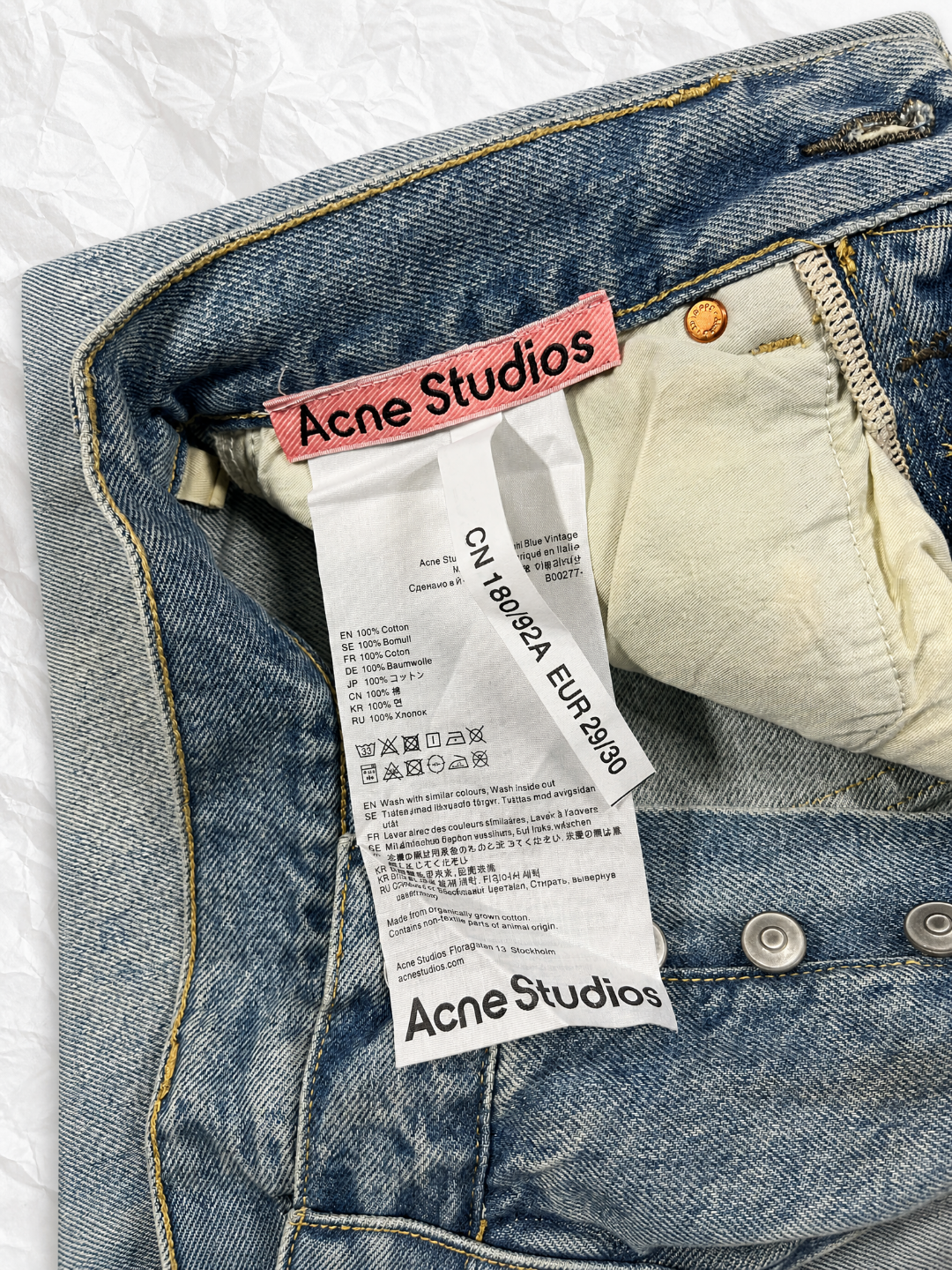 Acne Studios ACNE 破洞泥染洗水做旧牛仔裤