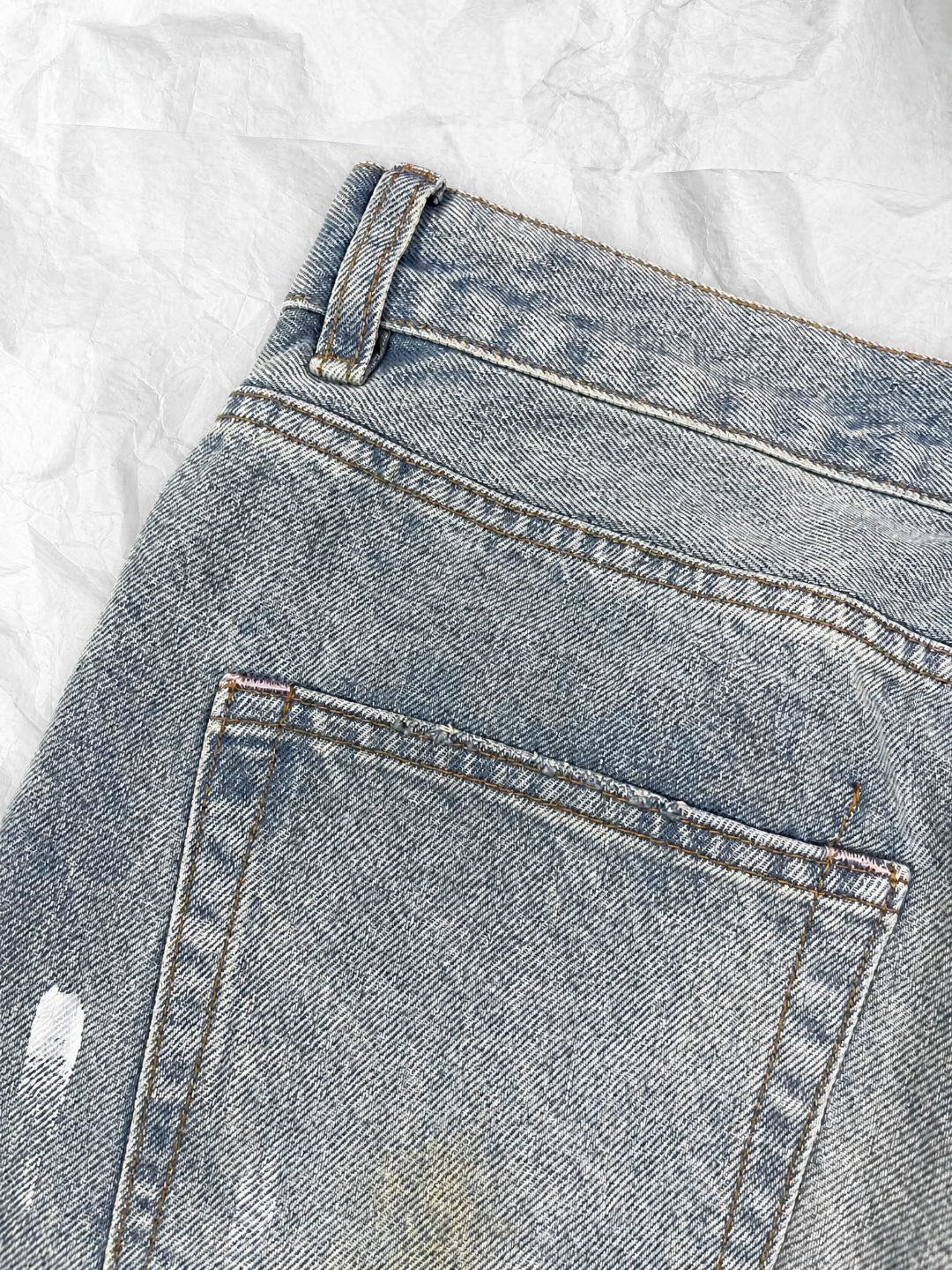 Acne Studios ACNE 蓝色泼墨洗水做旧牛仔裤