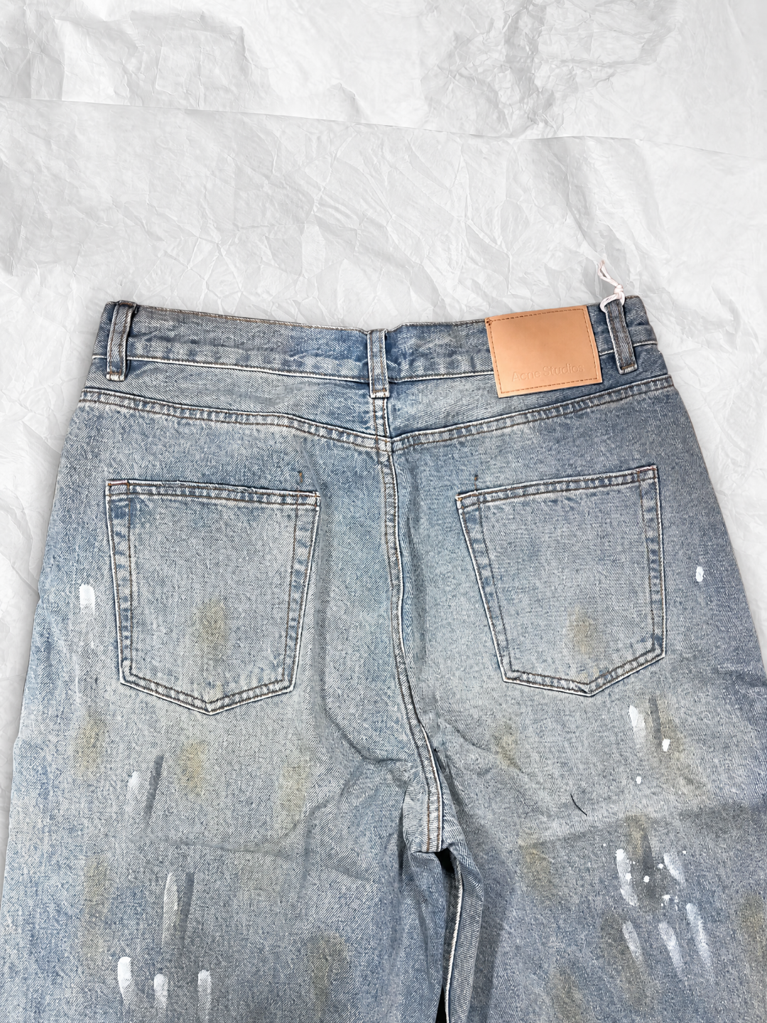 Acne Studios ACNE 蓝色泼墨洗水做旧牛仔裤