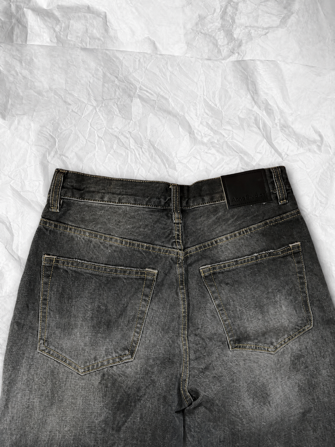 Acne Studios ACNE 黑色泼墨洗水做旧牛仔裤