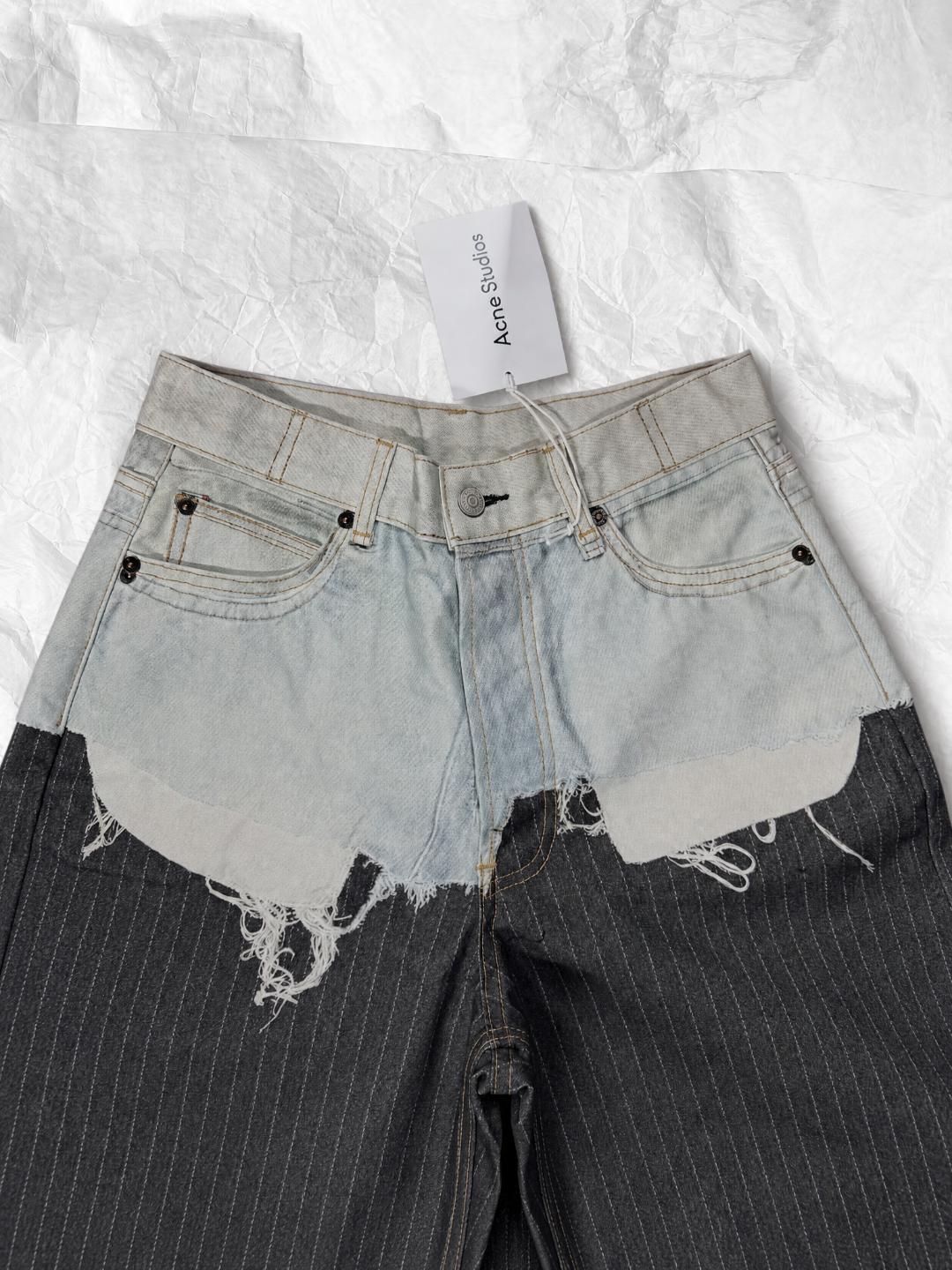Acne Studios ACNE 解构拼接异色洗水牛仔裤