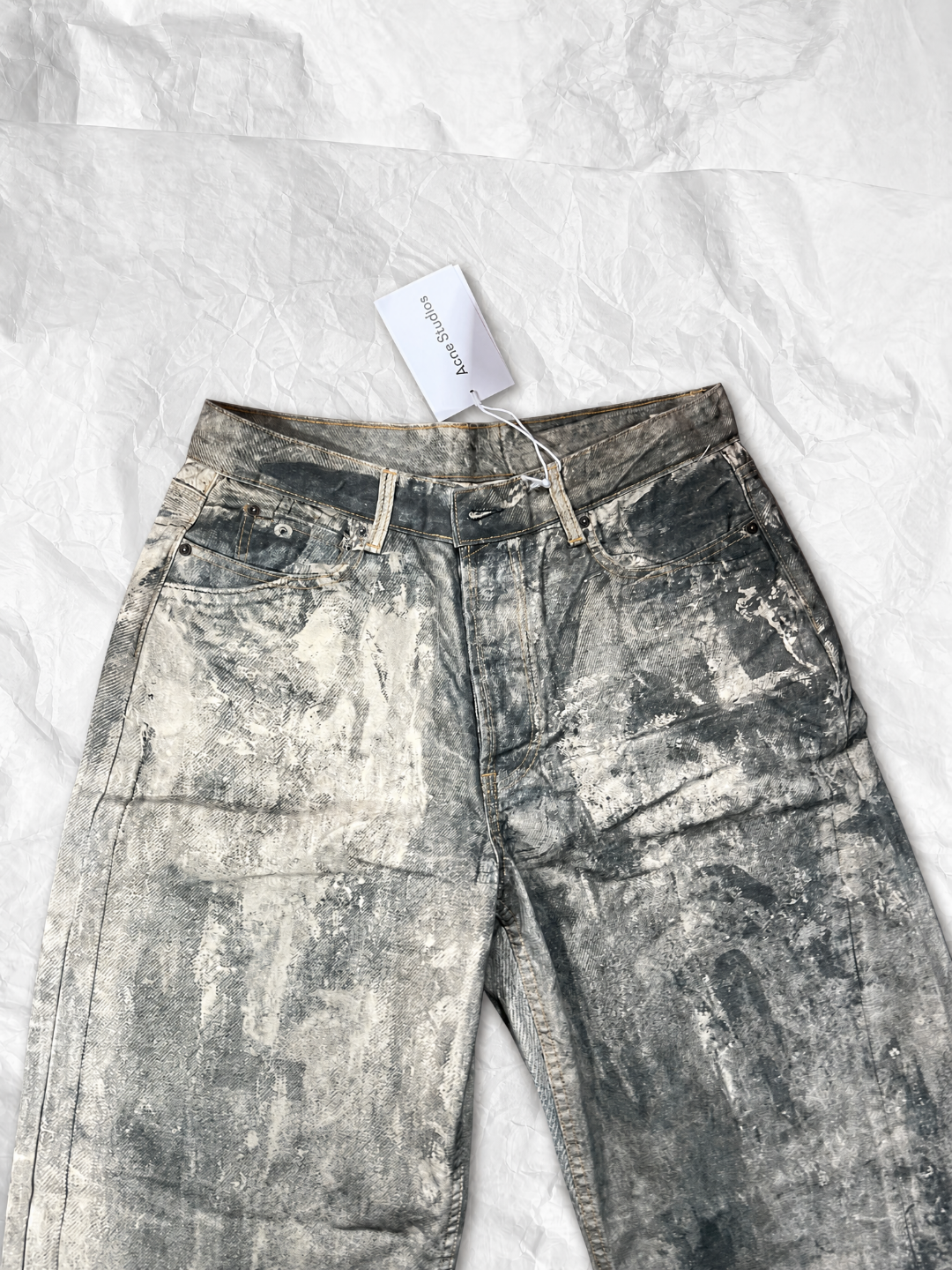 Acne Studios ACNE 油渍泼墨印花牛仔裤