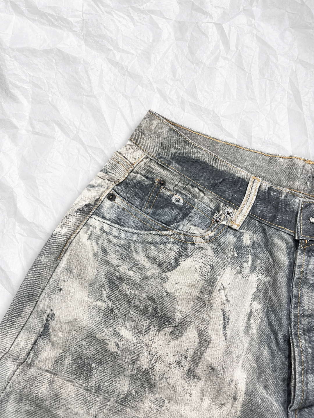 Acne Studios ACNE 油渍泼墨印花牛仔裤