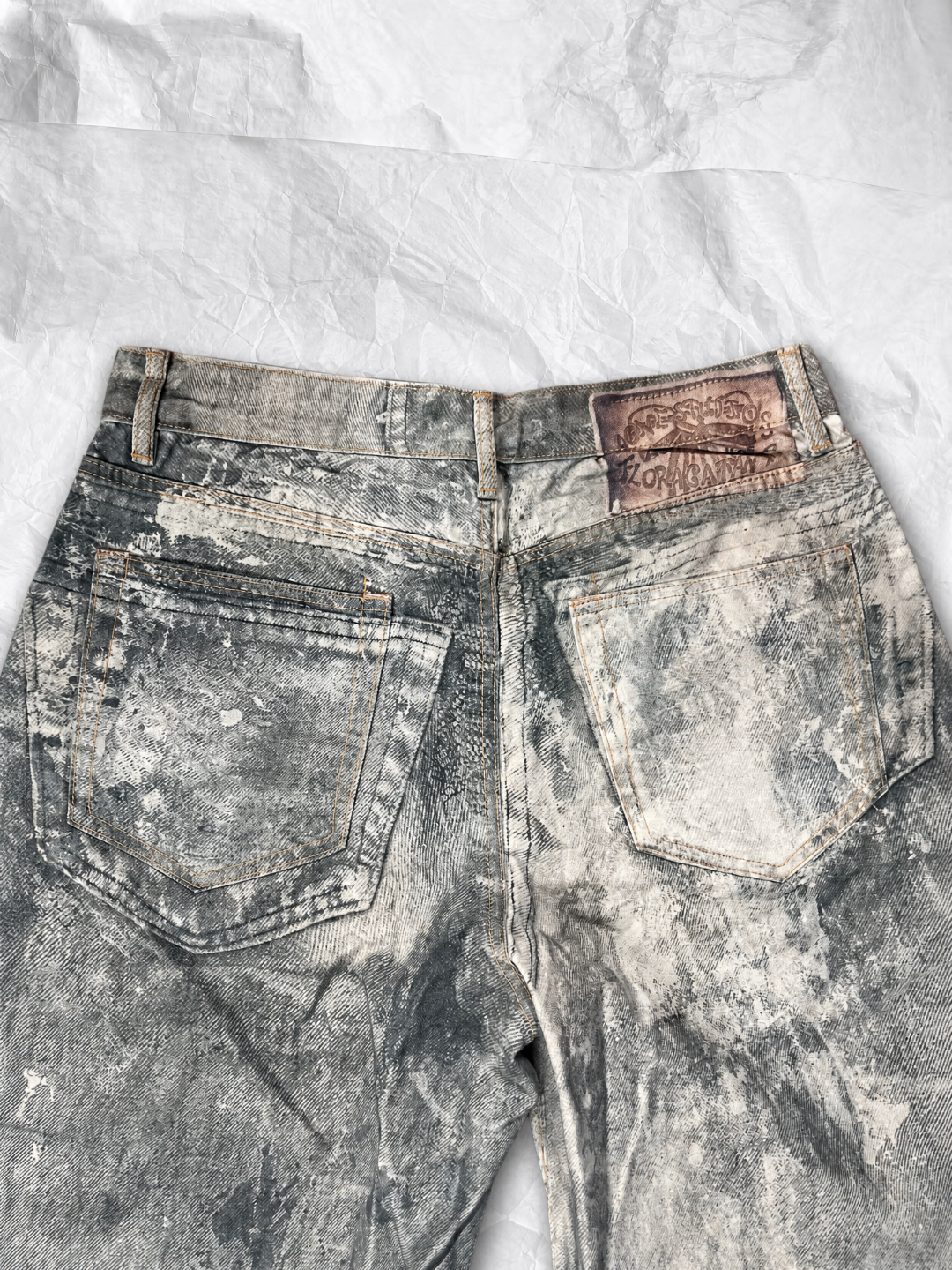 Acne Studios ACNE 油渍泼墨印花牛仔裤