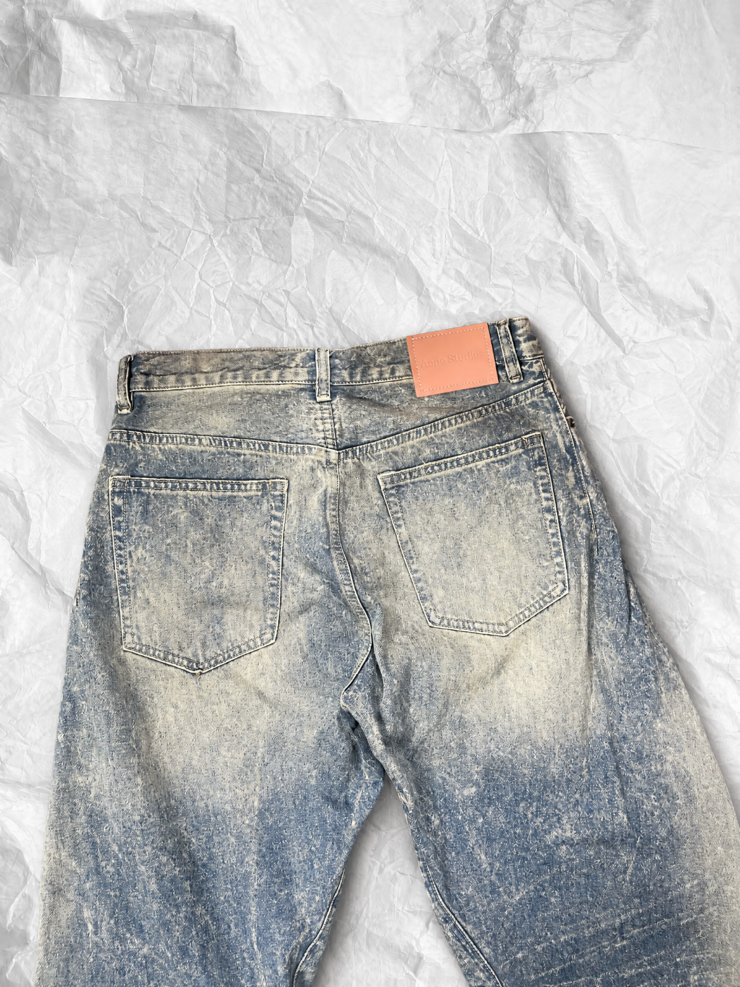Acne Studios ACNE 水波纹弯刀牛仔裤