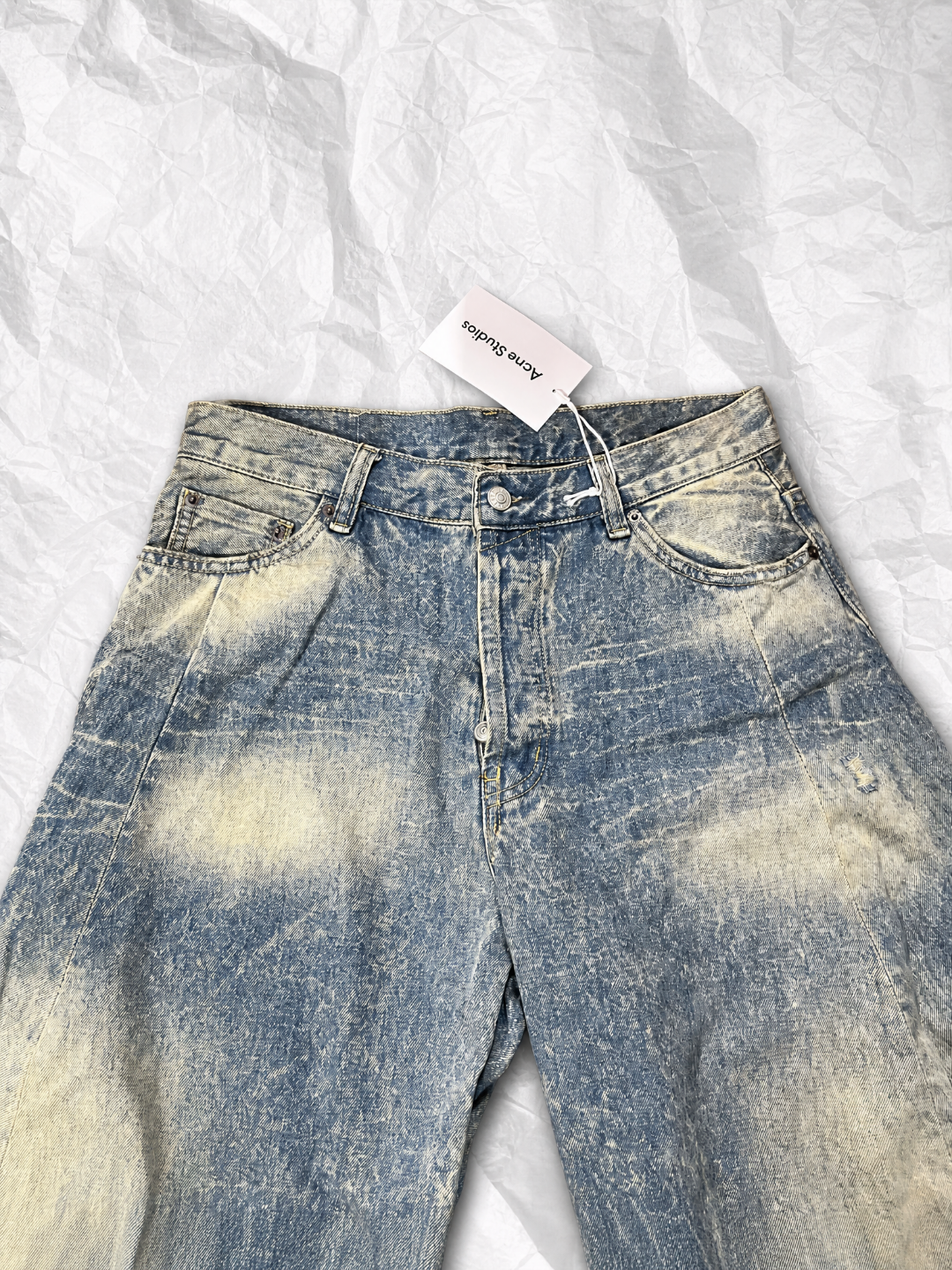 Acne Studios ACNE 水波纹弯刀牛仔裤