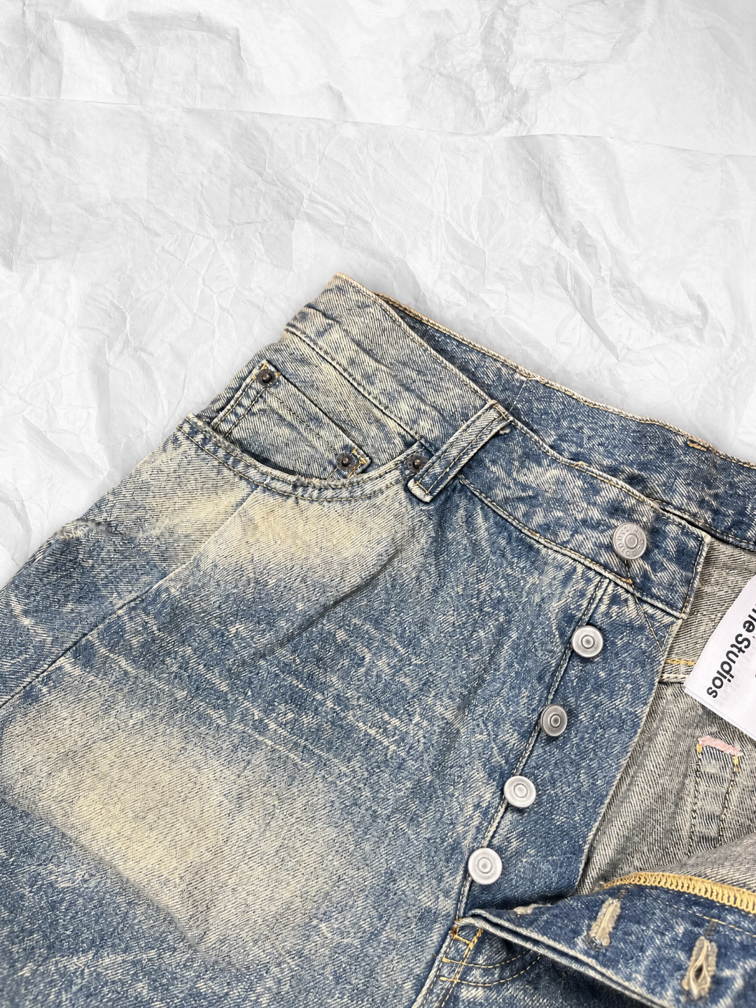 Acne Studios ACNE 水波纹弯刀牛仔裤