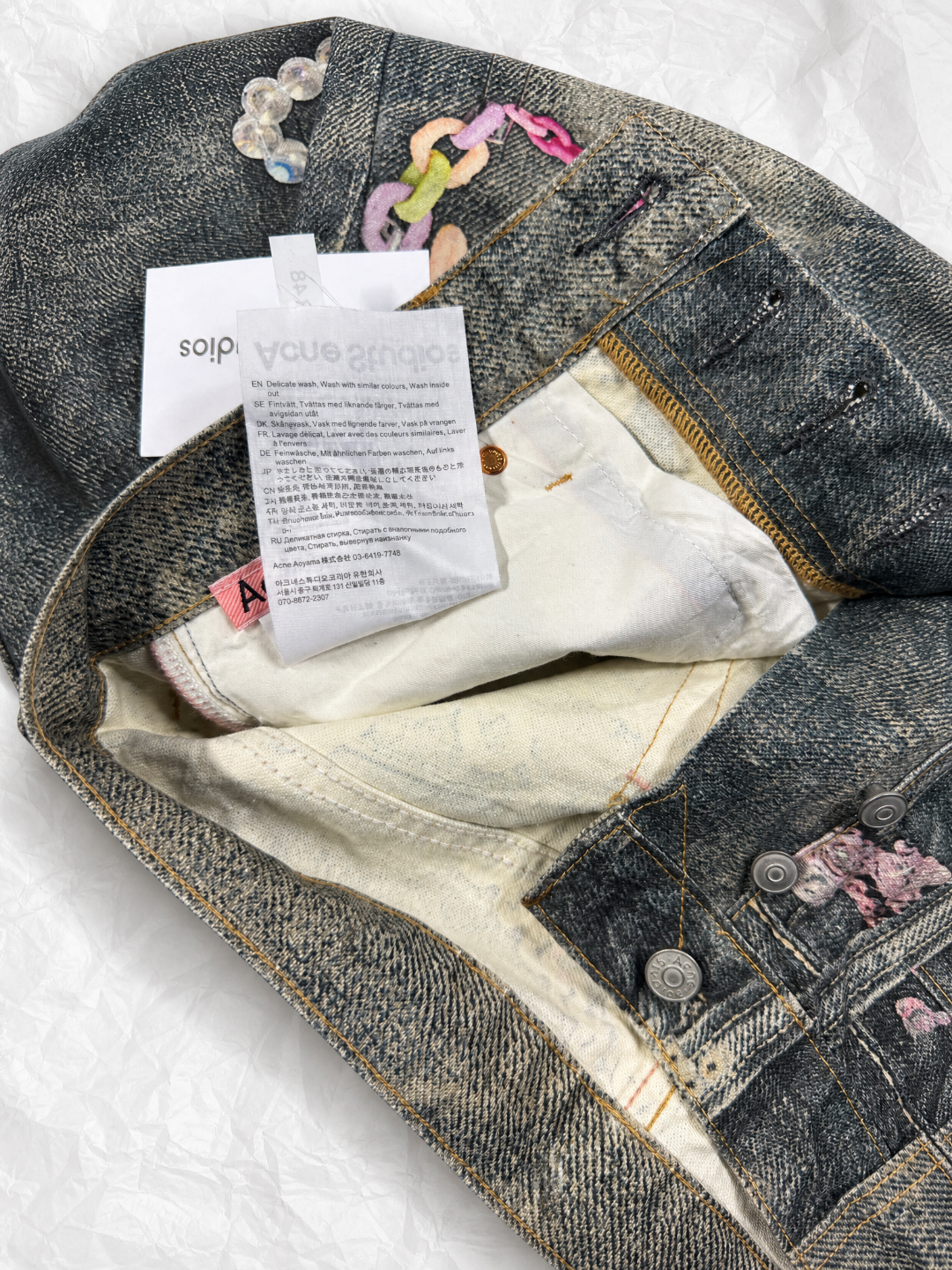 Acne Studios ACNE 糖果链条3D印花牛仔裤