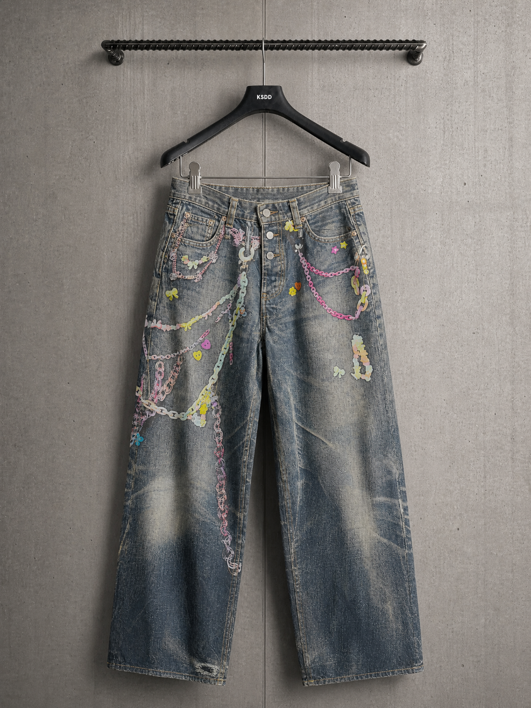 Acne Studios ACNE 糖果链条3D印花牛仔裤