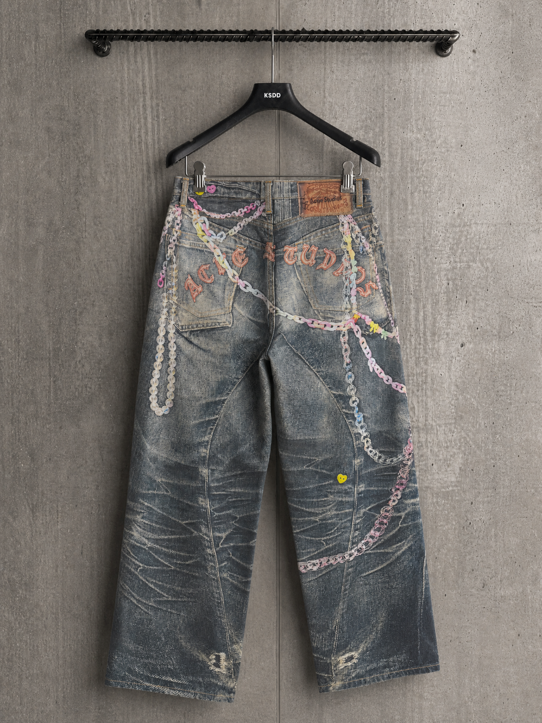 Acne Studios ACNE 糖果链条3D印花牛仔裤