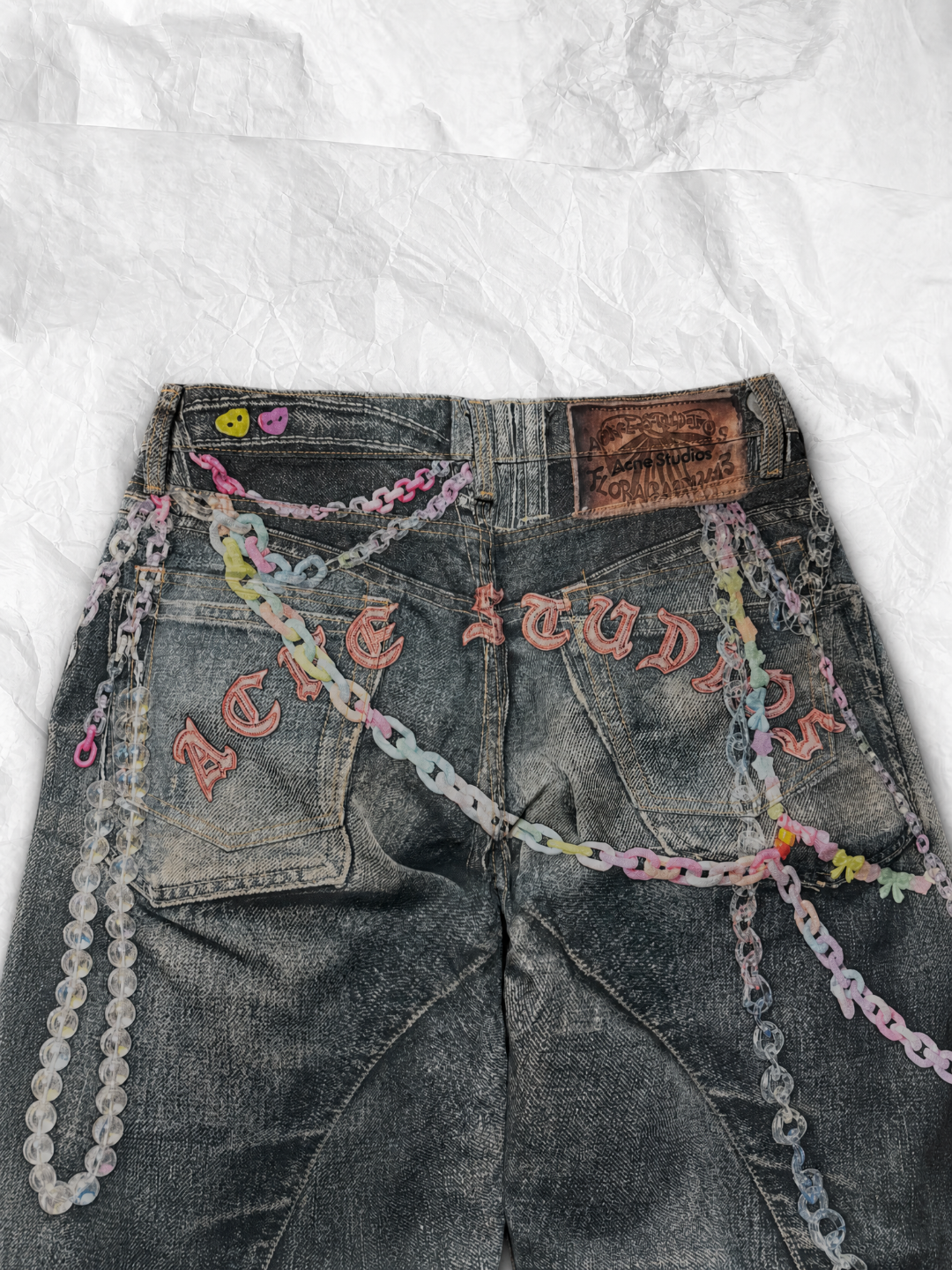 Acne Studios ACNE 糖果链条3D印花牛仔裤