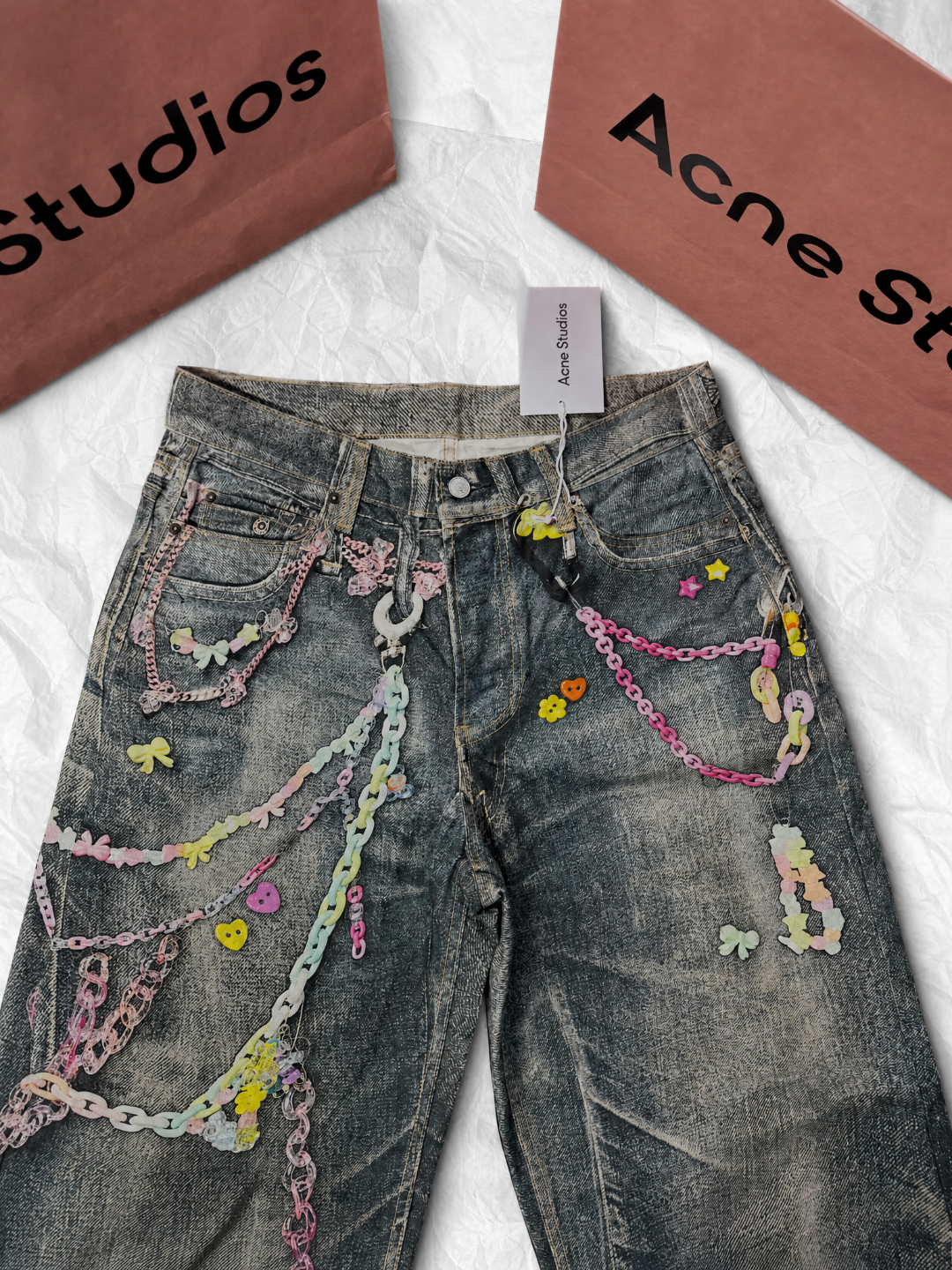 Acne Studios ACNE 糖果链条3D印花牛仔裤