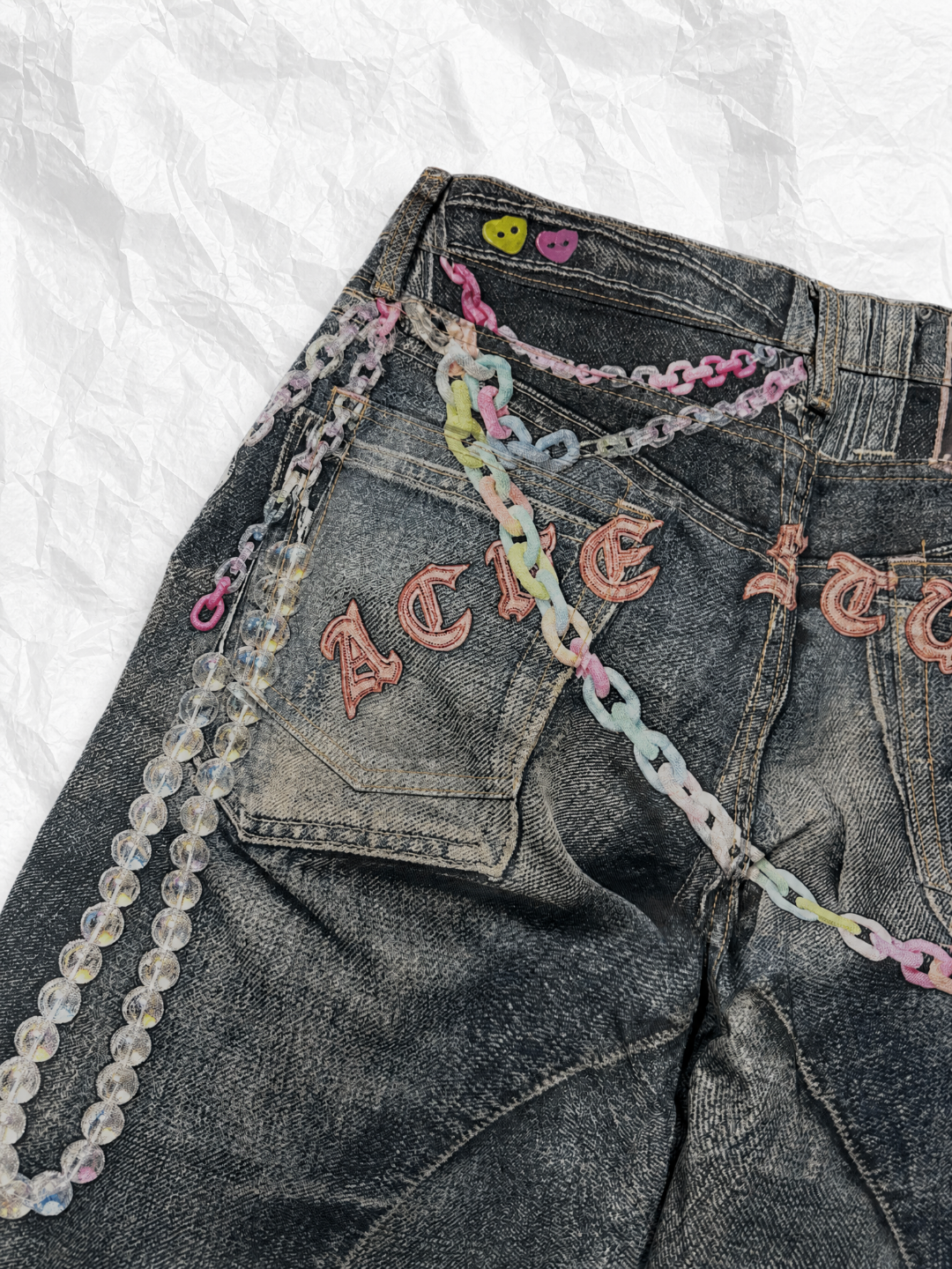 Acne Studios ACNE 糖果链条3D印花牛仔裤