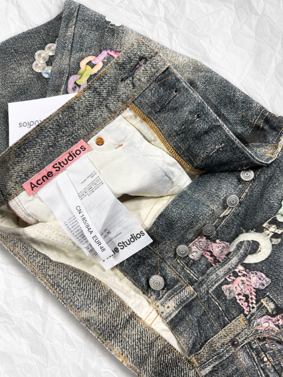 Acne Studios ACNE 糖果链条3D印花牛仔裤