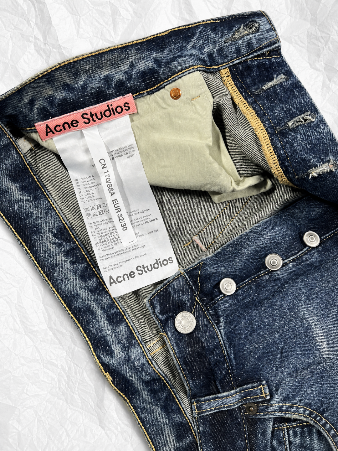 Acne Studios ACNE 涂层洗水牛仔裤