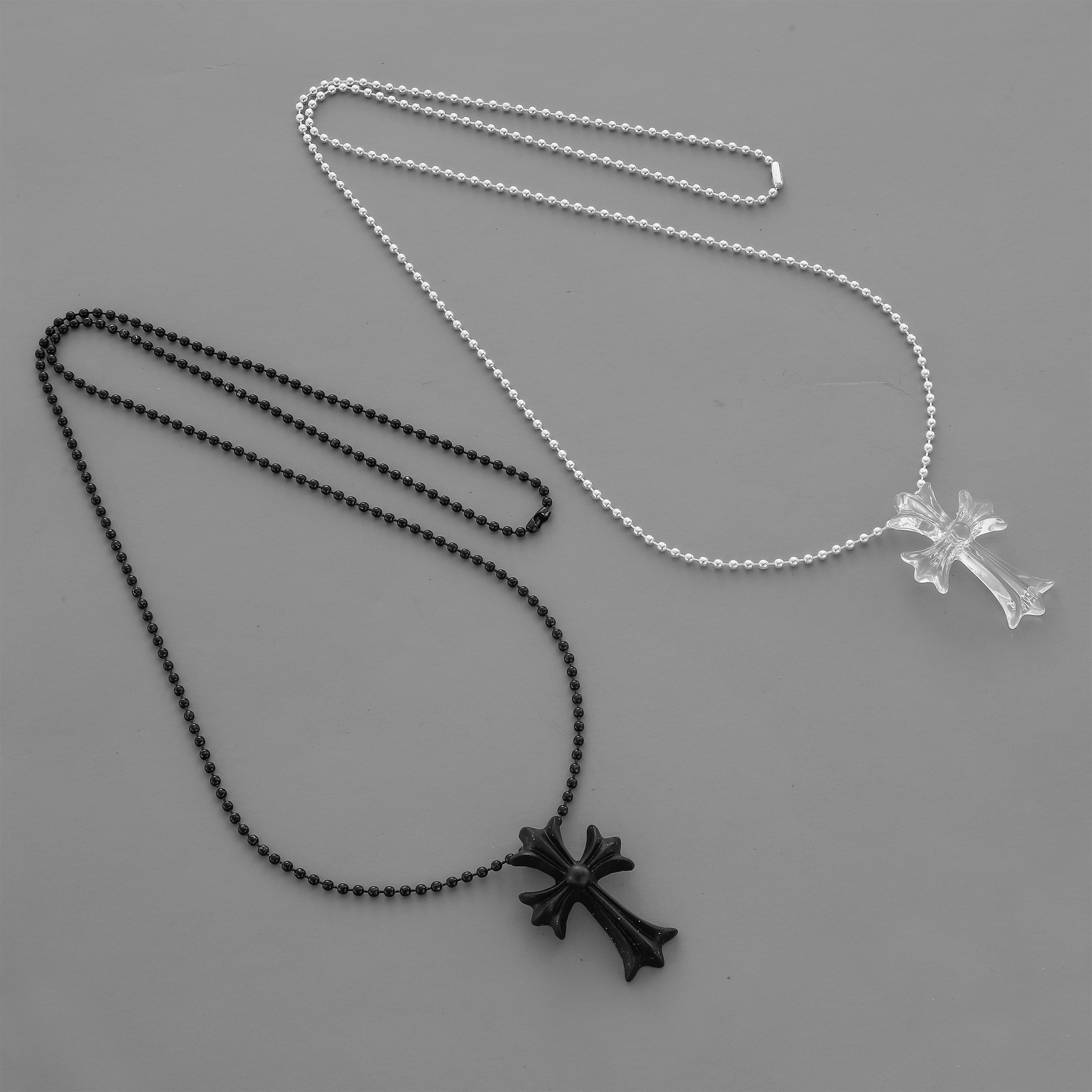 Chrome Hearts 款十字架项链 简约气质高级感黑白色十字架锁骨链