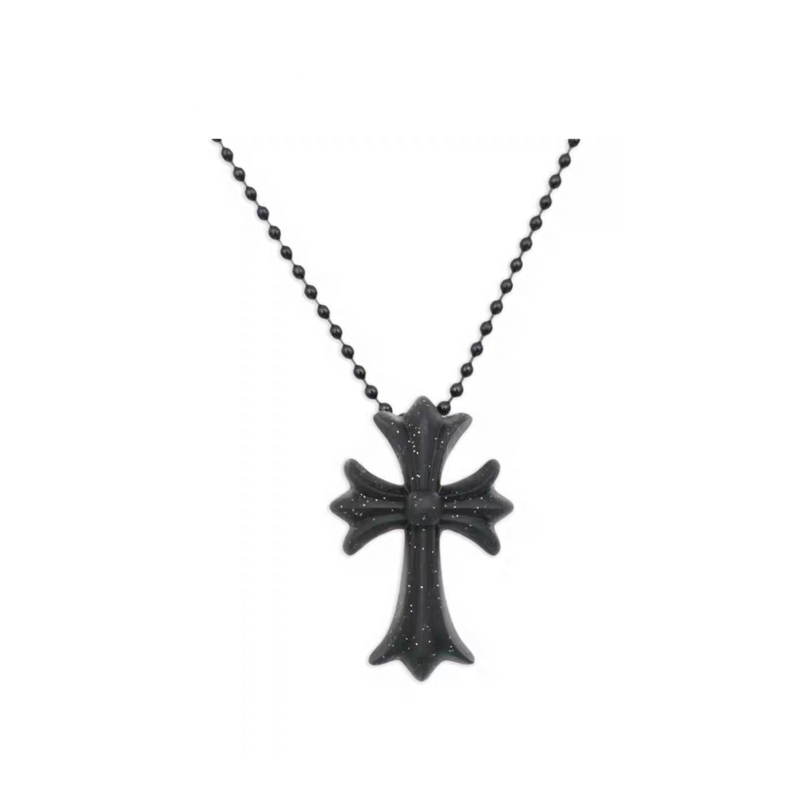 Chrome Hearts 款十字架项链 简约气质高级感黑白色十字架锁骨链