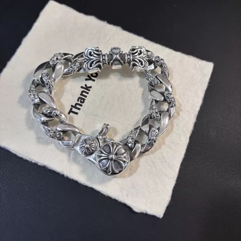 NO:879603,Trendy brand flame cross bracelet with lobster clasp, thick style for men, domineering Thai silver, retro punk style hand jewelry, boutique jewelry, bracelet19860909潮牌隔花火焰十字架手链龙虾扣粗款男士霸气泰银复古朋克风手饰,饰品精品,bracelet,Jewelry