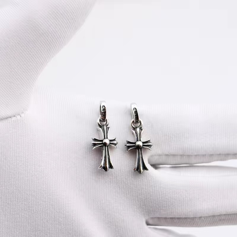 NO:896121,Yixiu old silversmith makes small cross earrings, trendy punk style earrings for men and women, fine jewelry19860909一休老银匠制作小十字架耳钉潮流朋克风格男女款耳坠,饰品精品,Jewelry