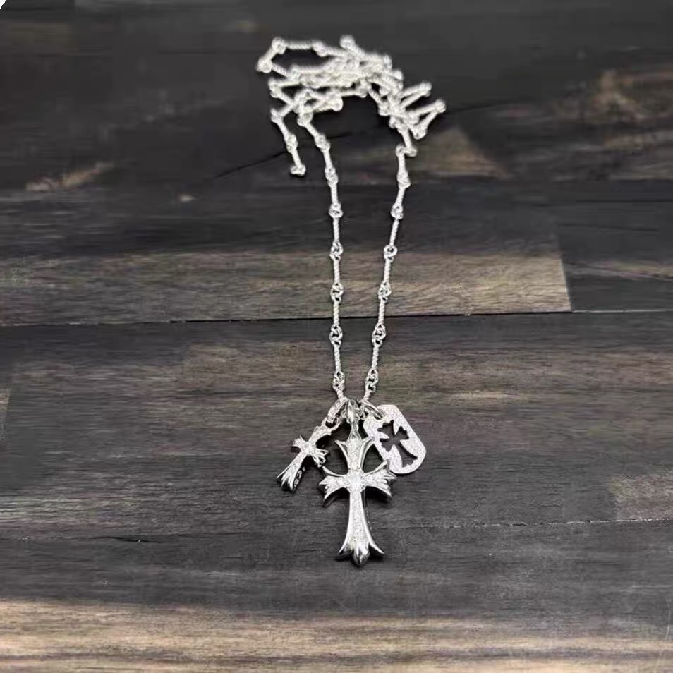 NO:896074,Cross Army brand necklace set with diamonds and platinum plated, personalized, trendy and versatile for men and women, boutique jewelry, necklace19860909十字架军牌项链镶钻镀白金色个性潮流百搭男女款,饰品精品,necklace,Jewelry