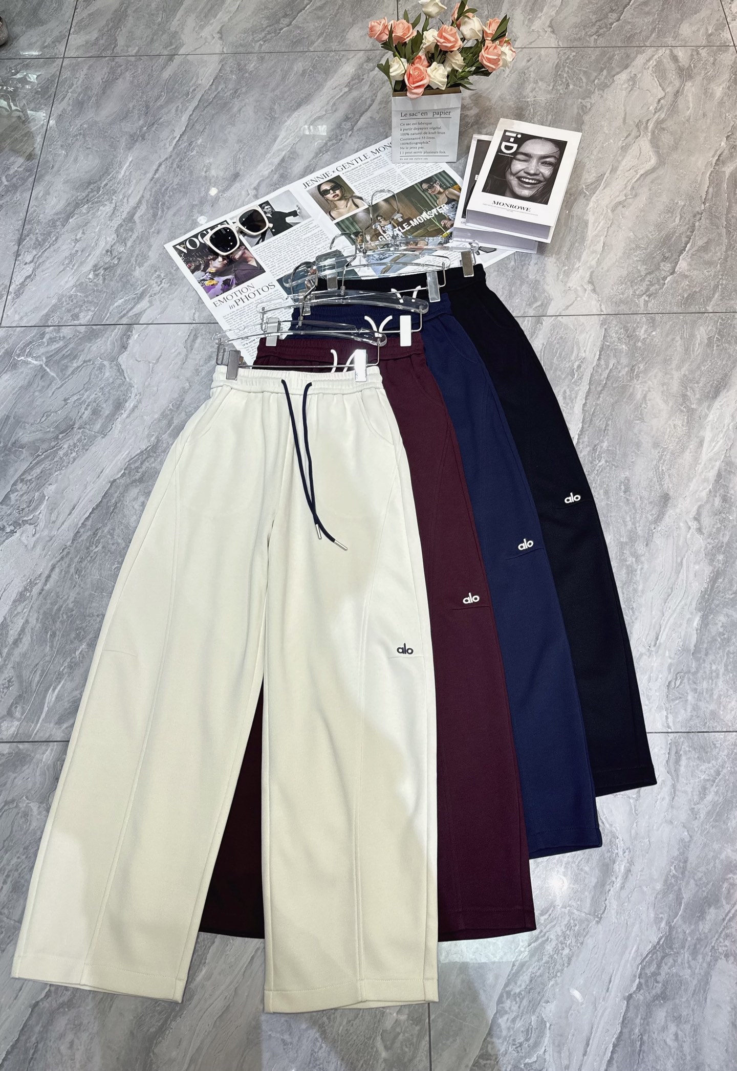 “High-Quality Women’s Outfits: Alo-Explosive Machete Pants Fashion in Scrambling, Wide-Legged Styles SMLXL” - 图片 6