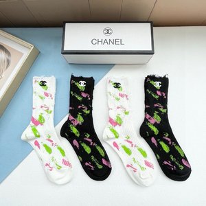 Chanel Sock- Mid Tube Socks Wholesale Imitation Designer Replicas
 Cotton