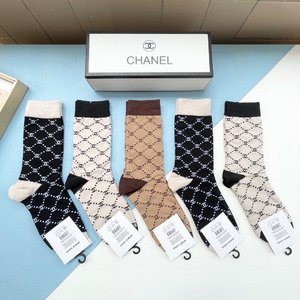 Chanel Sock- Mid Tube Socks Shop Now
 Cotton