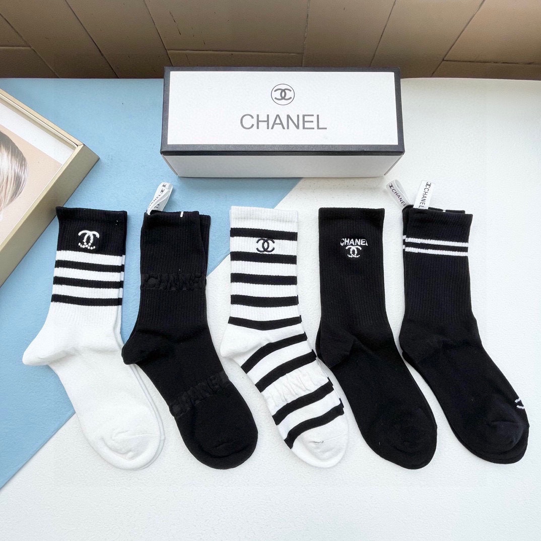 Chanel Calcetines de tubo Algodón