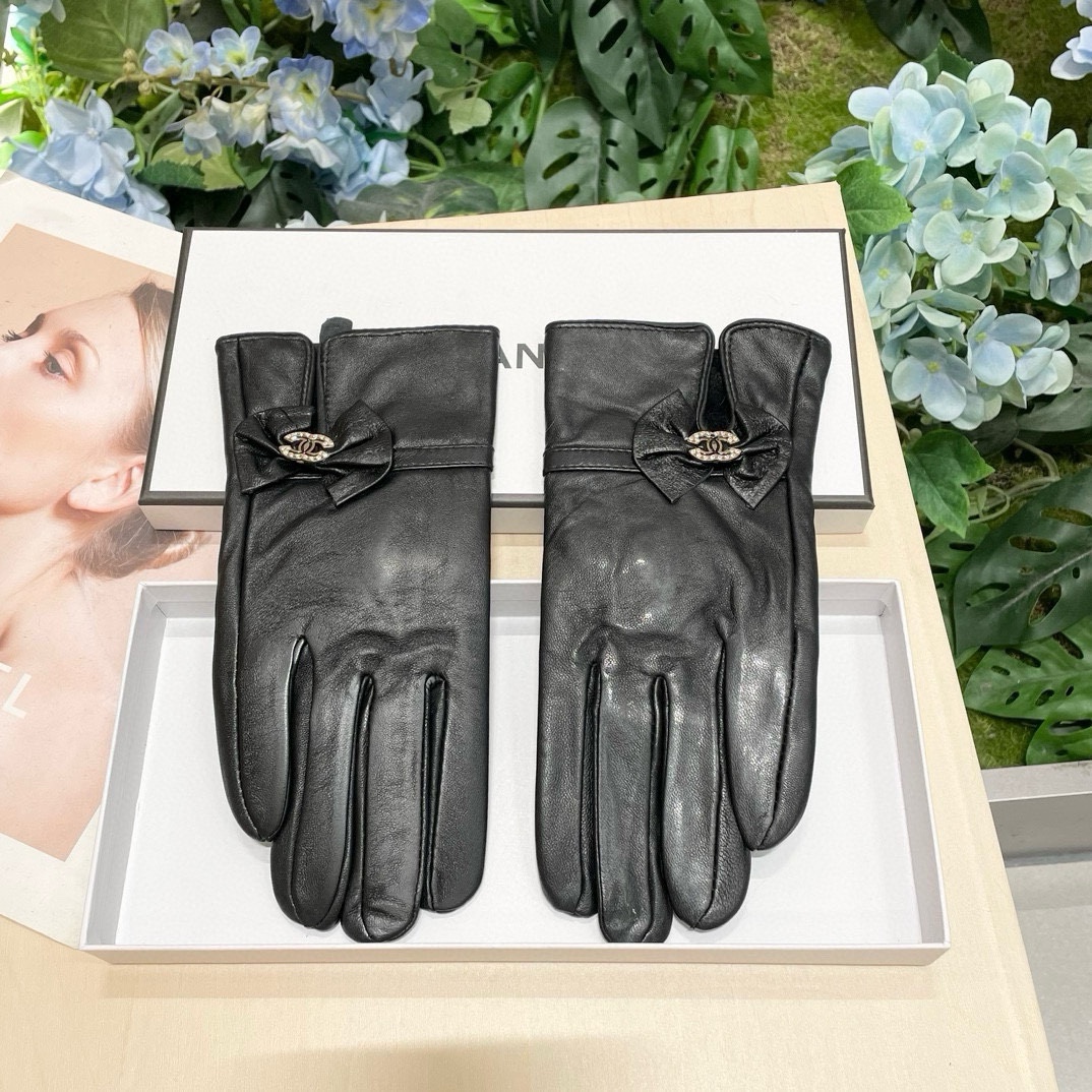 Chanel Guantes Mujeres Cachemira Piel de oveja