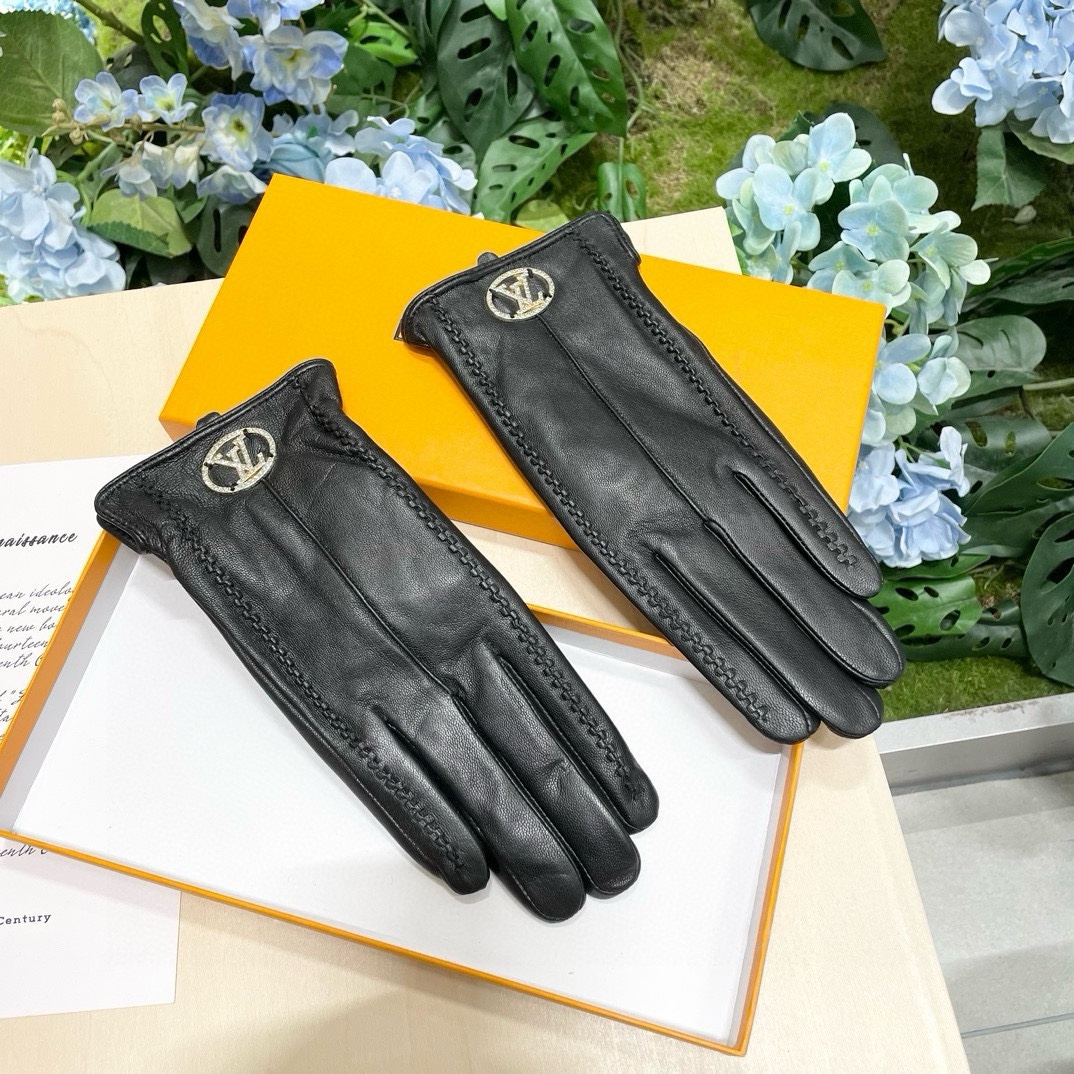 Louis Vuitton Guantes Mujeres Cachemira Piel de oveja