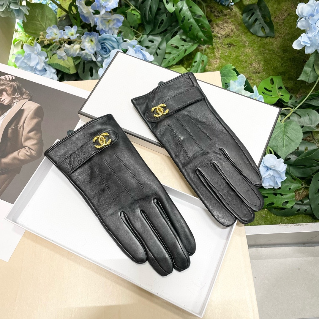 Chanel Guantes Mujeres Cachemira Piel de oveja