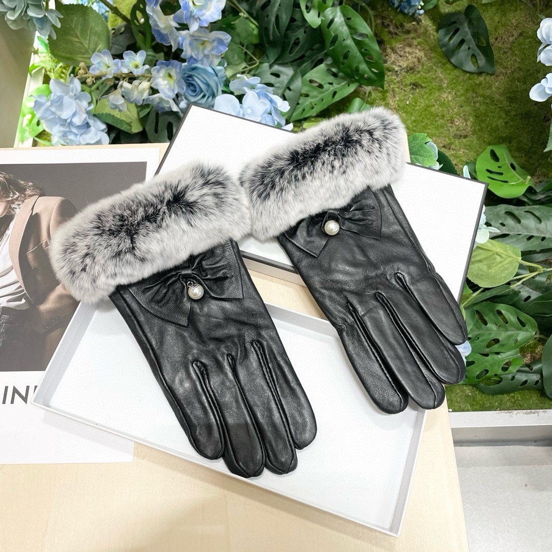 Chanel Gloves Women Rabbit Hair Sheepskin Fall/Winter Collection