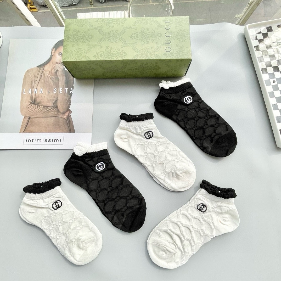 Gucci Short Socks - Designer 5-Pair Set - Fashionable and Comfortable 4 i1733065550 187 5
