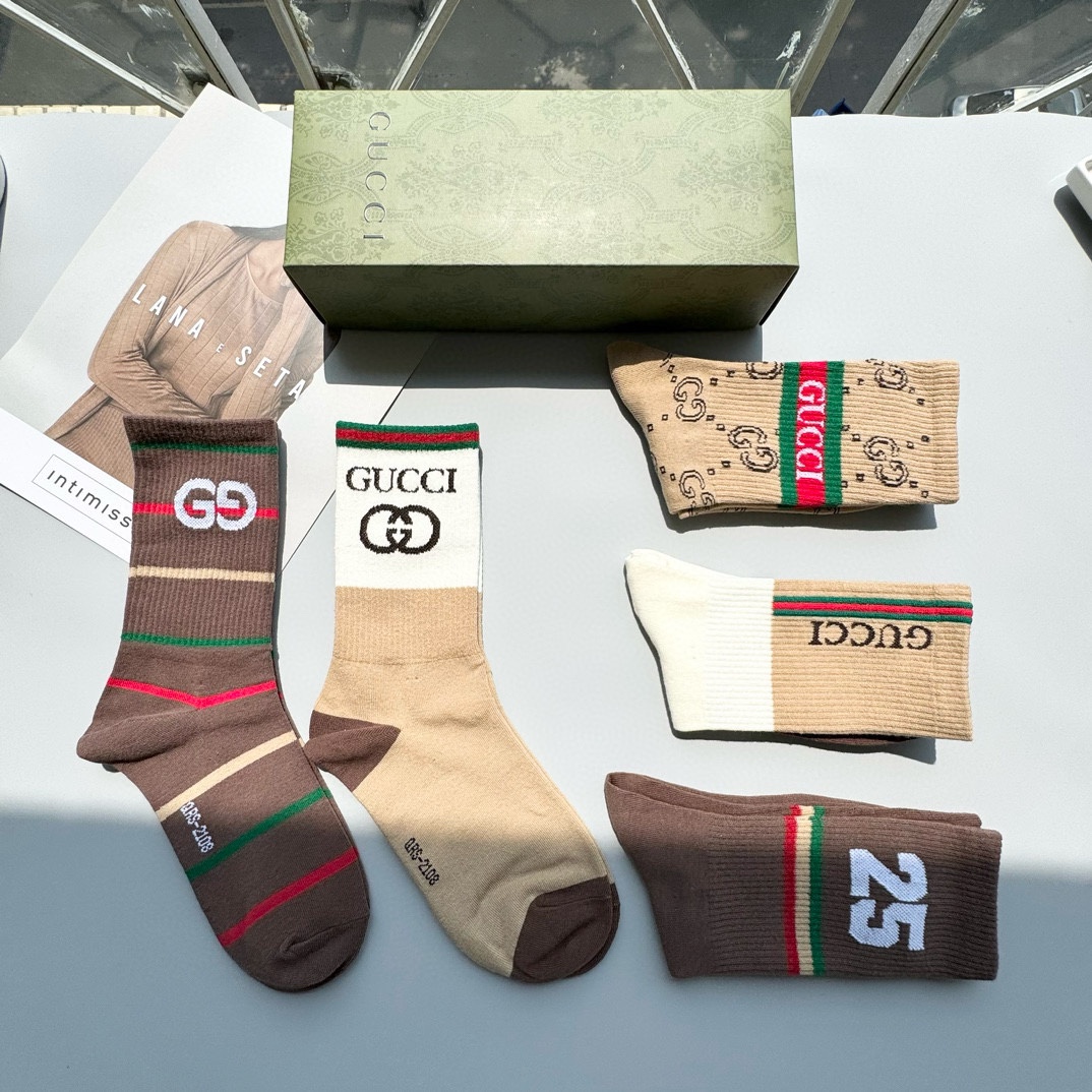 Gucci Premium Cotton Socks - Classic GG Design, Soft & Comfortable (5-Pair Pack) 7 i1733066195 8072 5