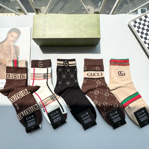 Gucci Juego de 5 Pares de Calcetines de Media Caña para Hombre y Mujer 1 Gucci Juego de 5 Pares de Calcetines de Media Caña para Hombre y Mujer
