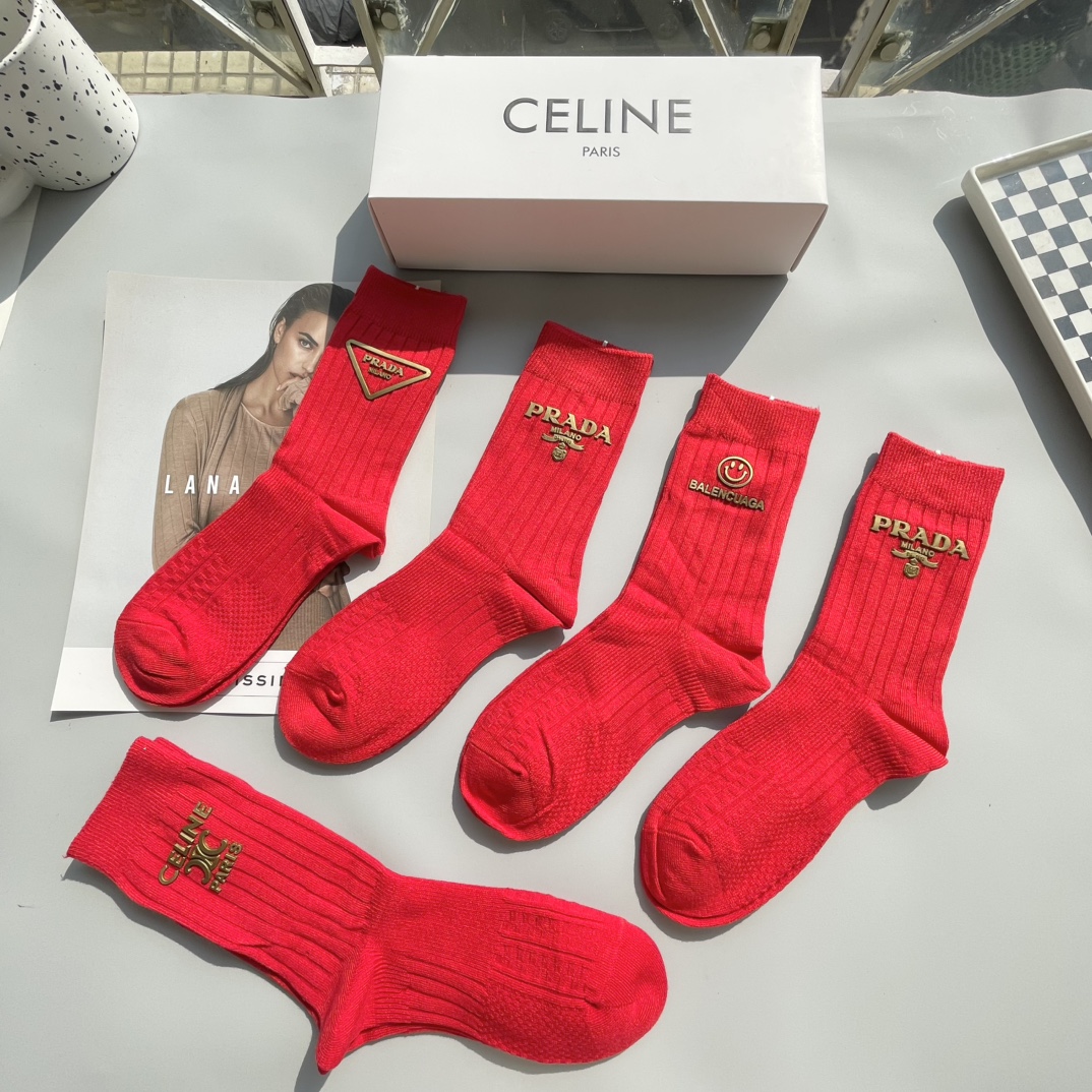 Long-Term Socks with Roman Title and Decorations for P158 Collection - 图片 8