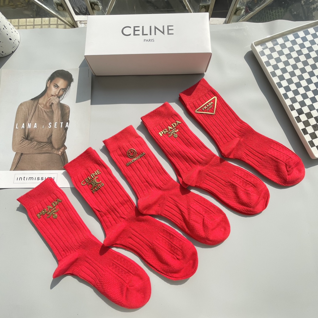 Long-Term Socks with Roman Title and Decorations for P158 Collection - 图片 2