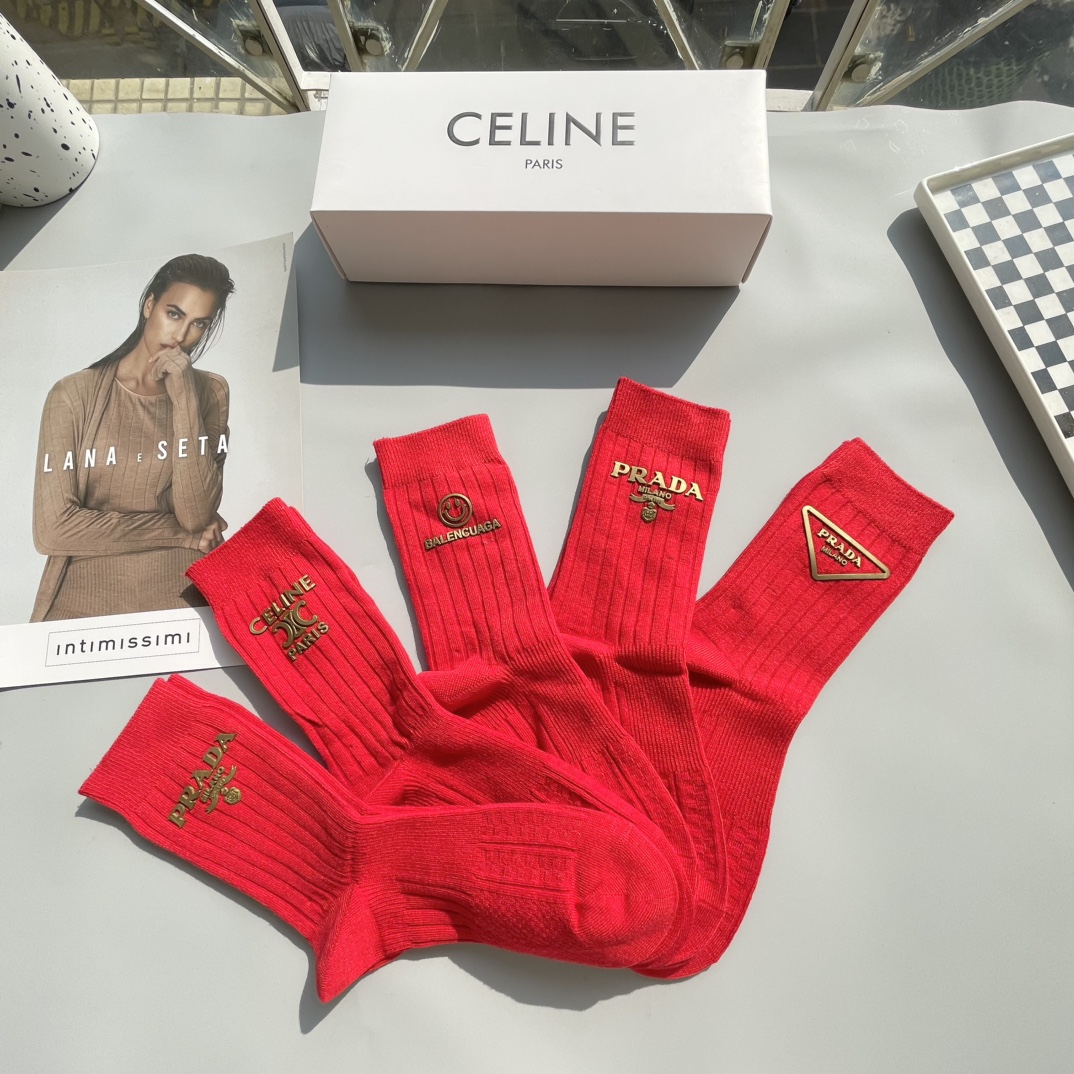 Long-Term Socks with Roman Title and Decorations for P158 Collection - 图片 4
