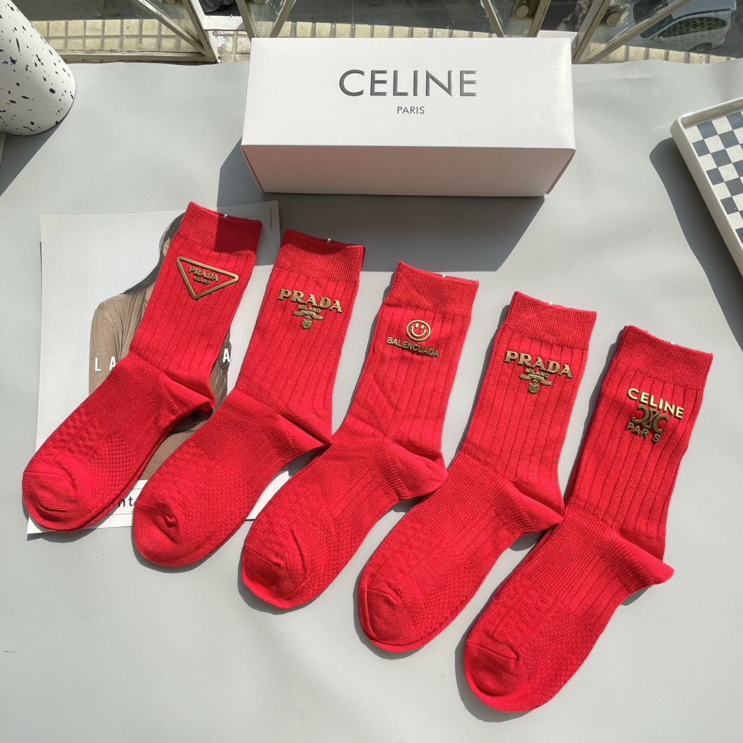 Long-Term Socks with Roman Title and Decorations for P158 Collection - 图片 7