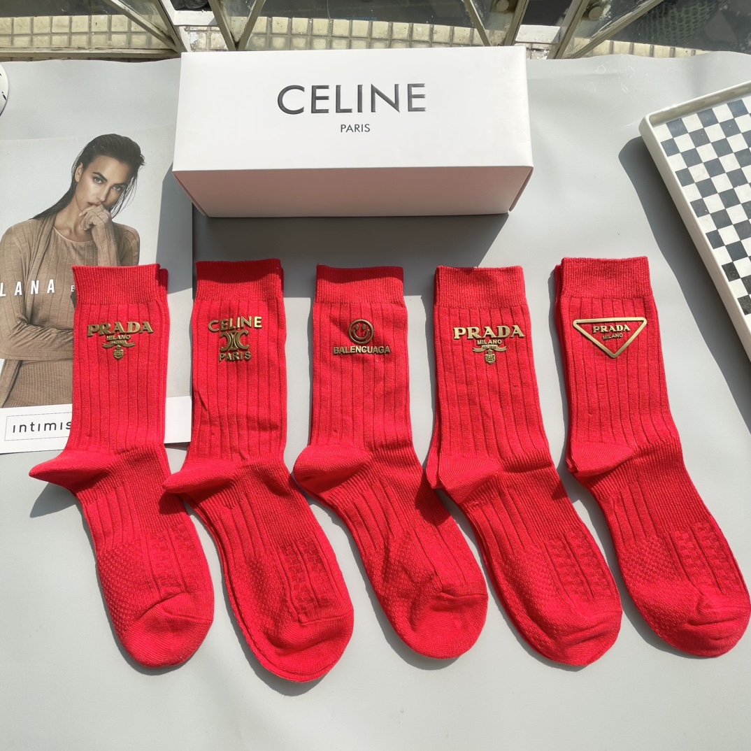 Long-Term Socks with Roman Title and Decorations for P158 Collection - 图片 1