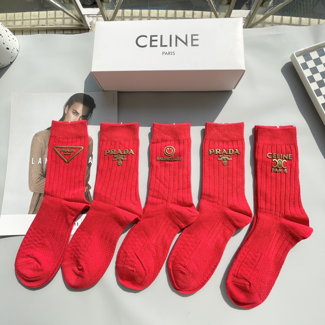 Long-Term Socks with Roman Title and Decorations for P158 Collection - 图片 9