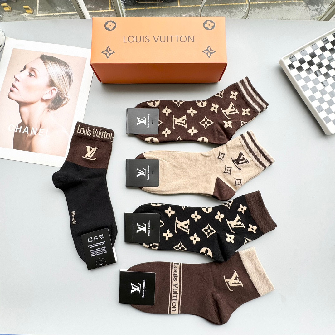 High-Quality LV Louis Vuitton Battery Socks Packaging: Box of Five – Explosion Design. - 图片 9