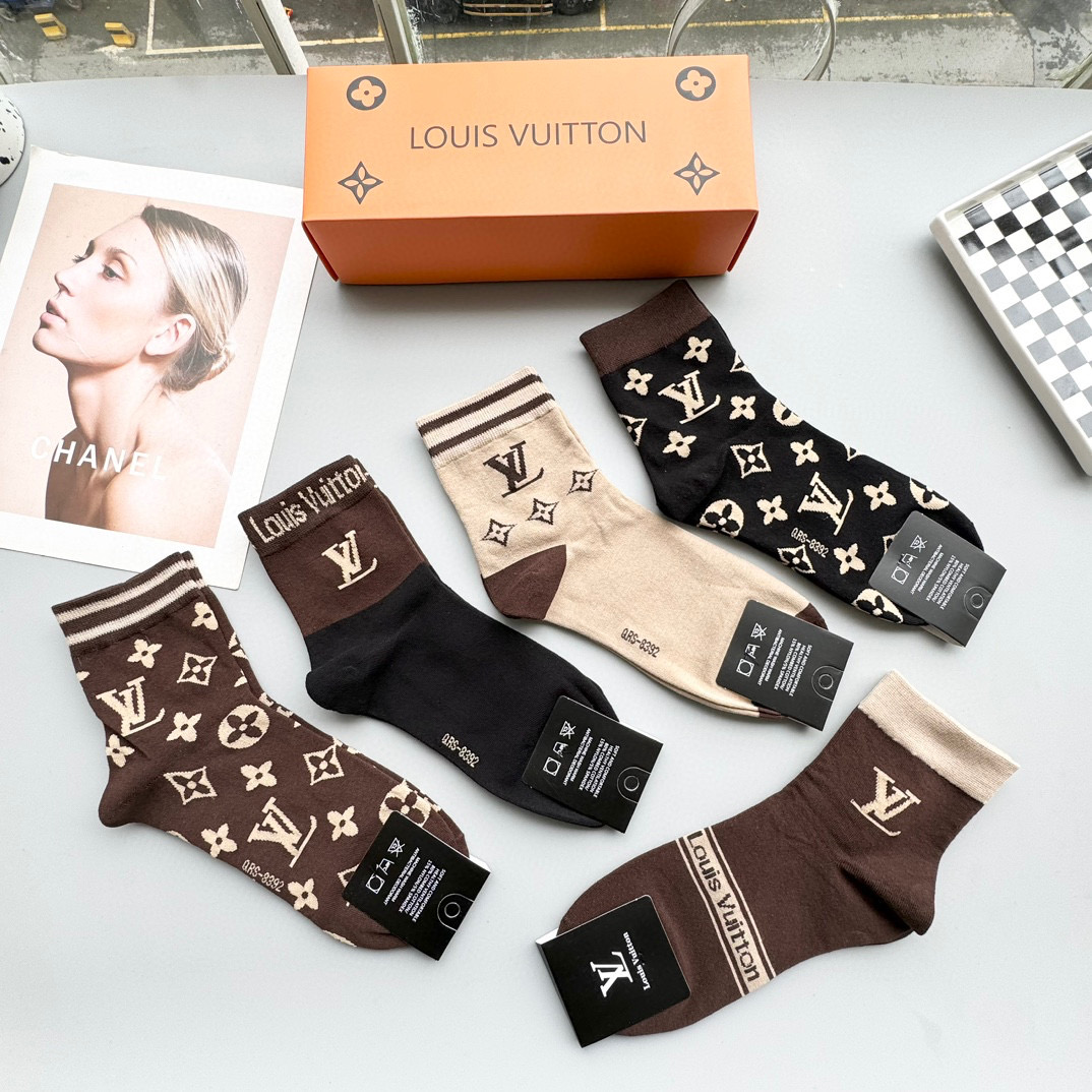 High-Quality LV Louis Vuitton Battery Socks Packaging: Box of Five – Explosion Design. - 图片 3