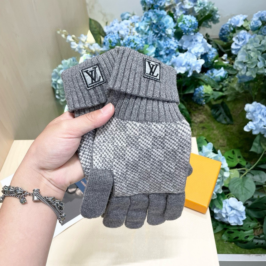 New LV Luiweden Fleeve Gloves for Fall/Winter: Netted Design, Purified Pairs, Average Size - 图片 7