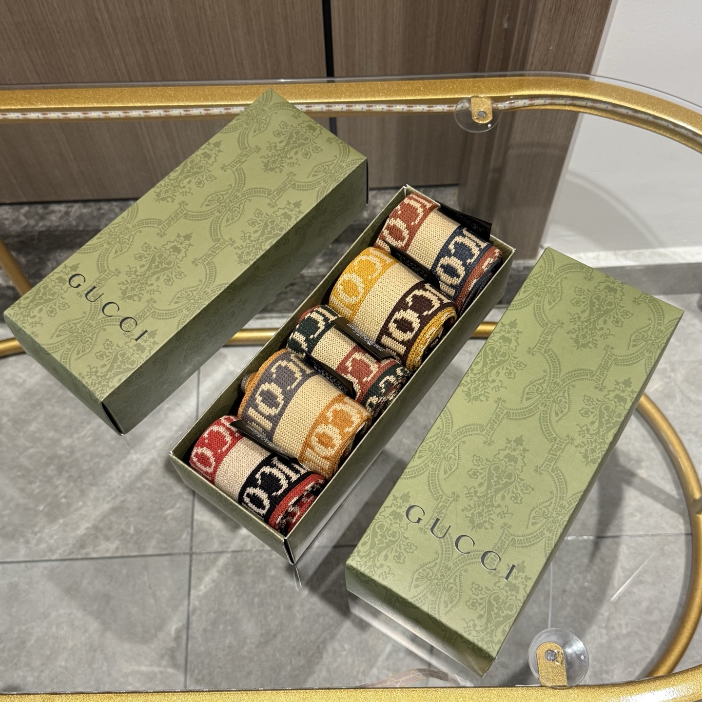  配包装【一盒五双】GUCCI · 古奇❗️小香家新品高筒双针双路袜子❗️专柜同步长袜，超级经典的G家标