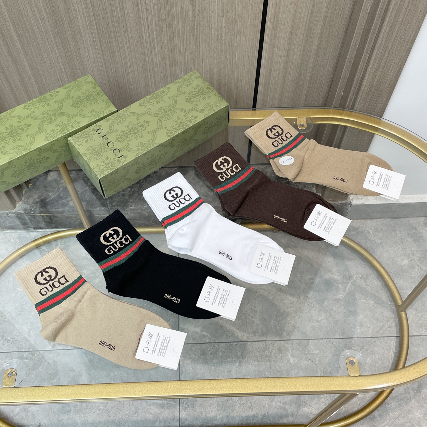  配包装【一盒五双】🌟Gucci 古奇 好看到爆炸欧美大牌中筒袜🔥🌟潮人必不能少的专柜代购品质 中筒袜子