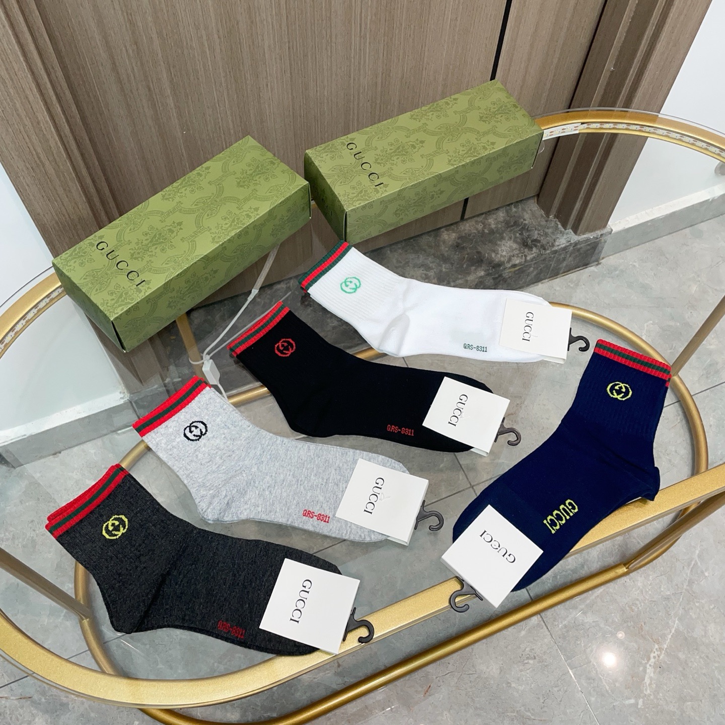  配包装【一盒五双】🌟Gucci 古奇 好看到爆炸欧美大牌中筒袜🔥🌟潮人必不能少的专柜代购品质 中筒袜子