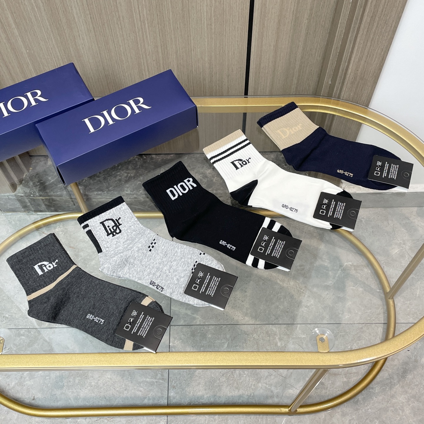 配包装【一盒五双】🌟欧美大牌 Dior迪奥 好看到爆炸欧美大牌中筒袜🔥男女款🌟潮人必不能少的专柜代购品质