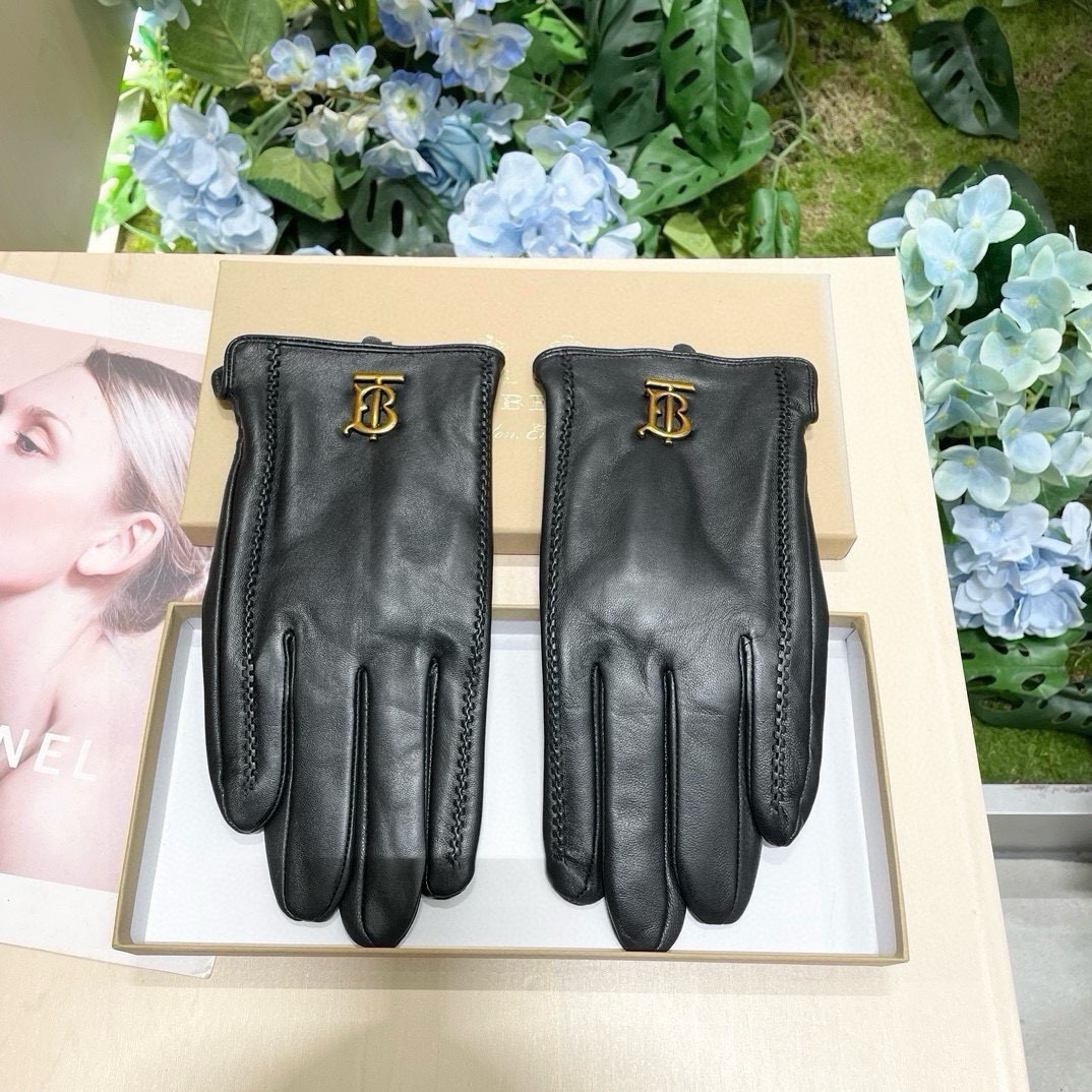 配包装🔥男款✨新款独家首发‼️触屏手套 巴宝莉TB男款羊皮手套【原单品质】官网同步男士新款高档羊皮手套🎉