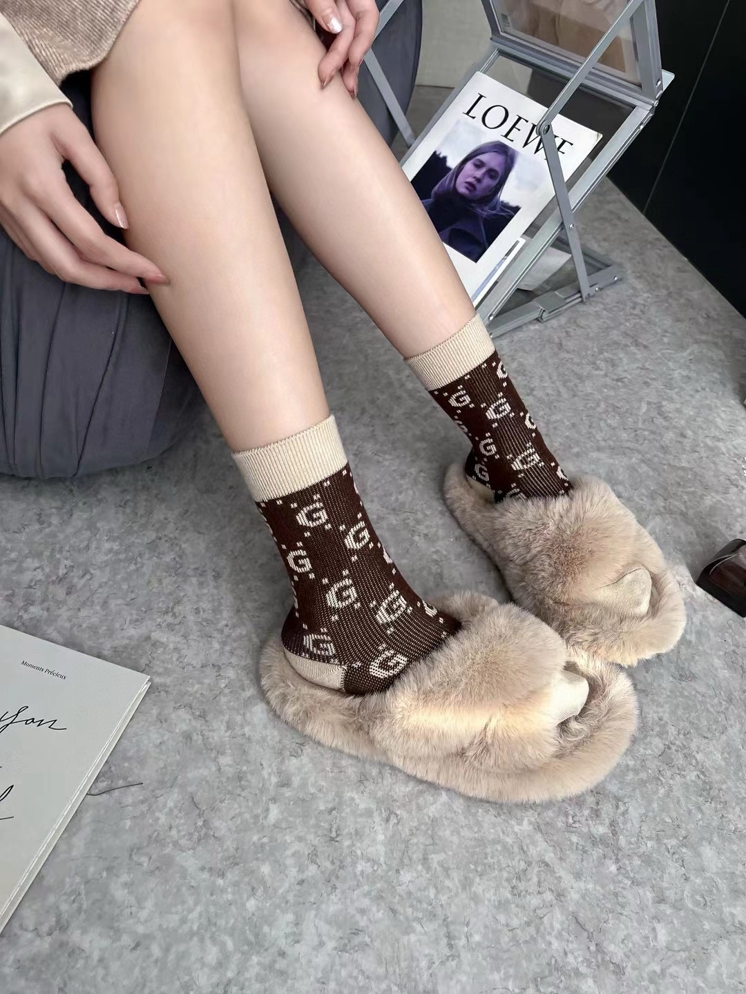 配包装【一盒四双】Gucci古奇高版本 ～好看到爆炸gucci 袜子🔥羊绒袜，超软糯🔥🔥潮人必不能少的g